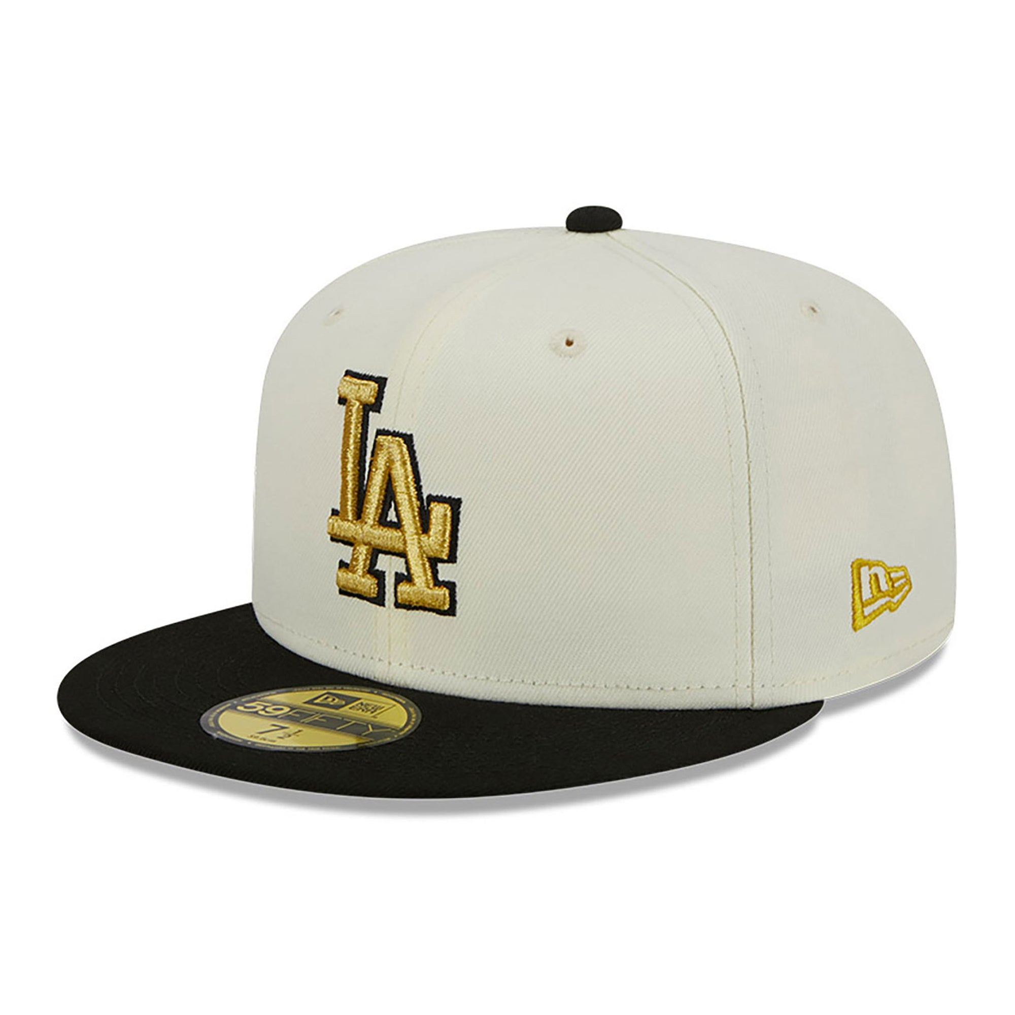 Los Angeles Dodgers New Era Black & White 59FIFTY Fitted Hat - Black 7 1/2