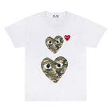 Play CDG Double Heart Camo Tee