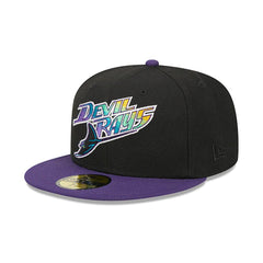 Tampa Bay Rays New Era Retro Jersey Script 59FIFTY Fitted Hat - Black