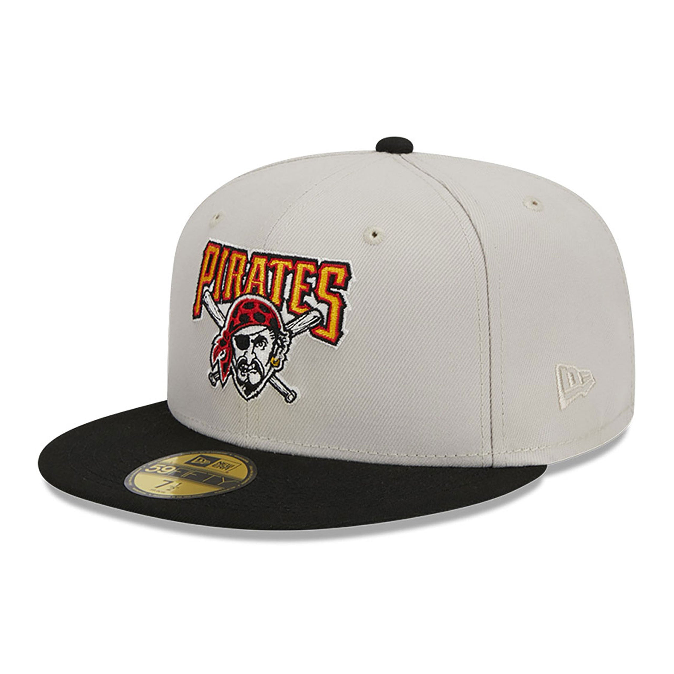 Men's New Era Stone/Gold Pittsburgh Pirates Retro 59FIFTY Fitted Hat