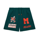 Mitchell & Ness University of Miami Hurricanes Multi Hit Vintage Logo UM Nylon Shorts