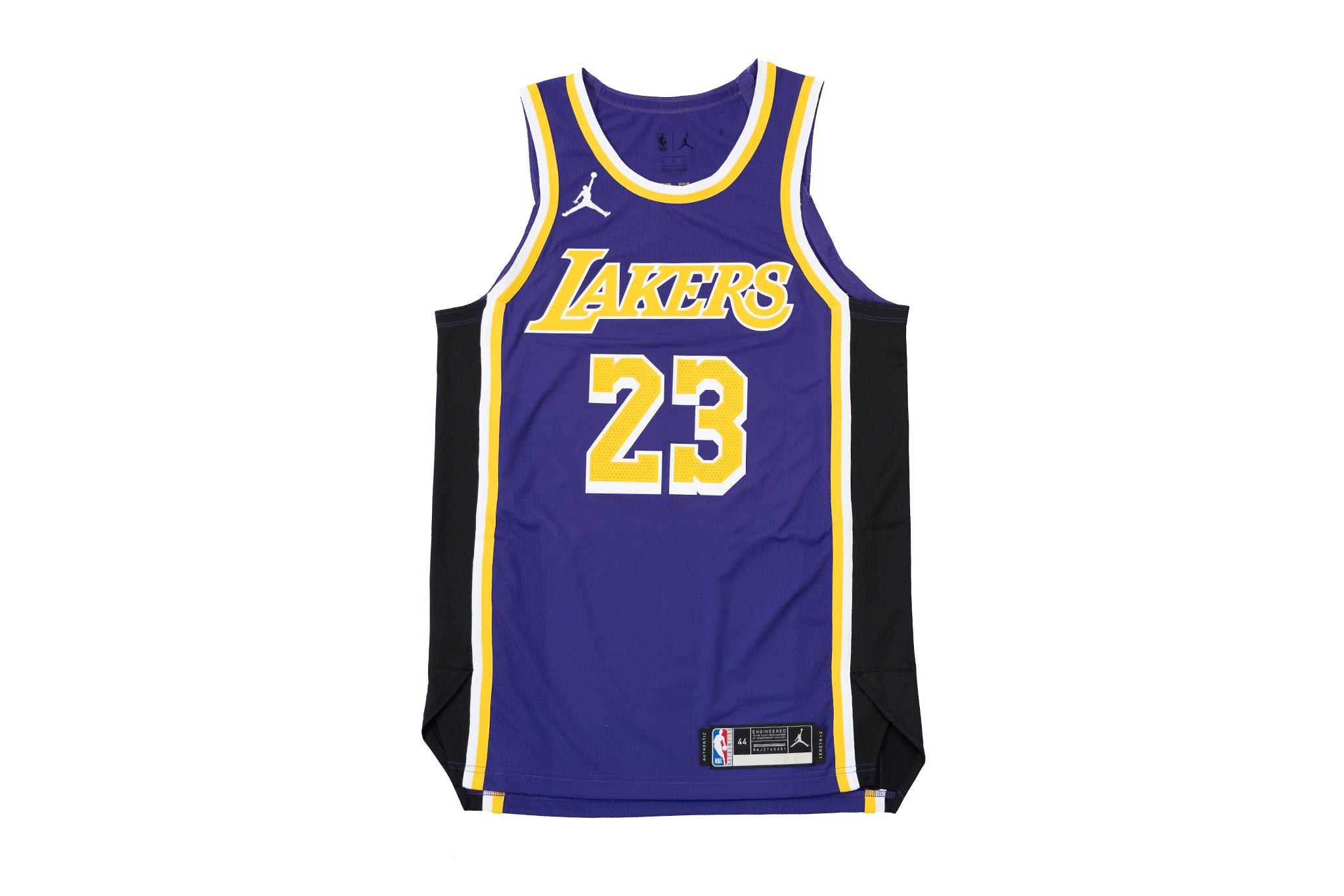 NIKE NBA Lebron James Lakers Jordan Authentic Statement Jersey SZ 44 M  Purple
